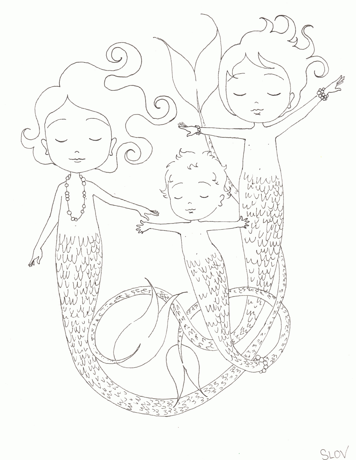 39 Festive Mermaid Birthday Coloring Pages Printable 34