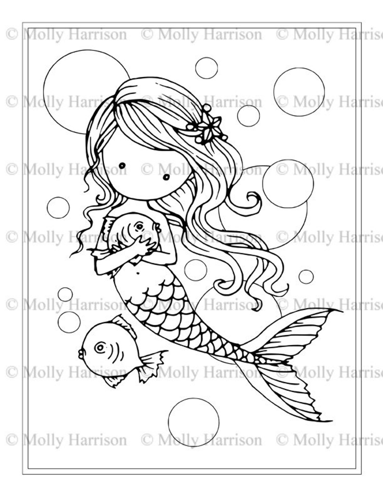 39 Festive Mermaid Birthday Coloring Pages Printable 7