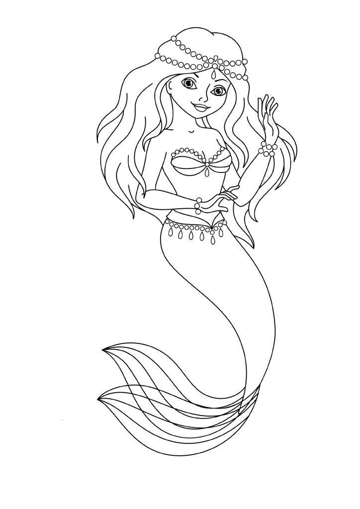 39 Festive Mermaid Birthday Coloring Pages Printable 8