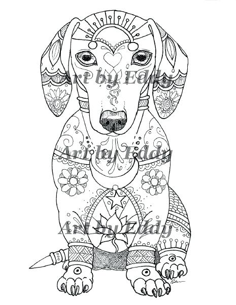 93 Dachshund Dog Coloring Page Printable 31