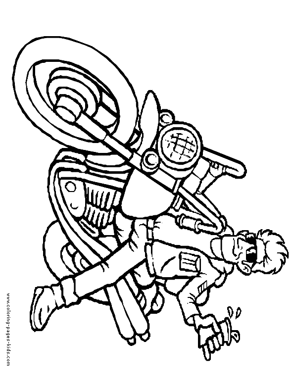 96 Police Motorcycle Coloring Page Printable 10