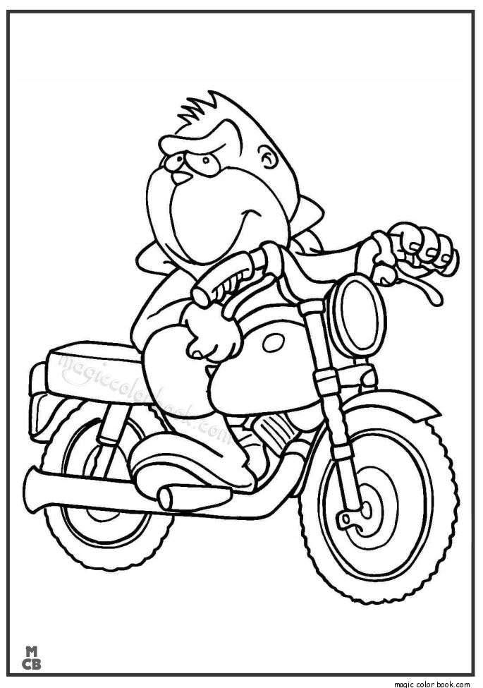 96 Police Motorcycle Coloring Page Printable 13