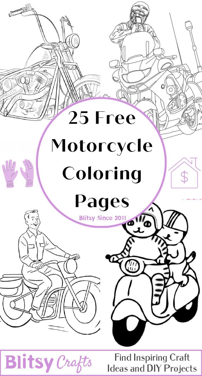 96 Police Motorcycle Coloring Page Printable 16