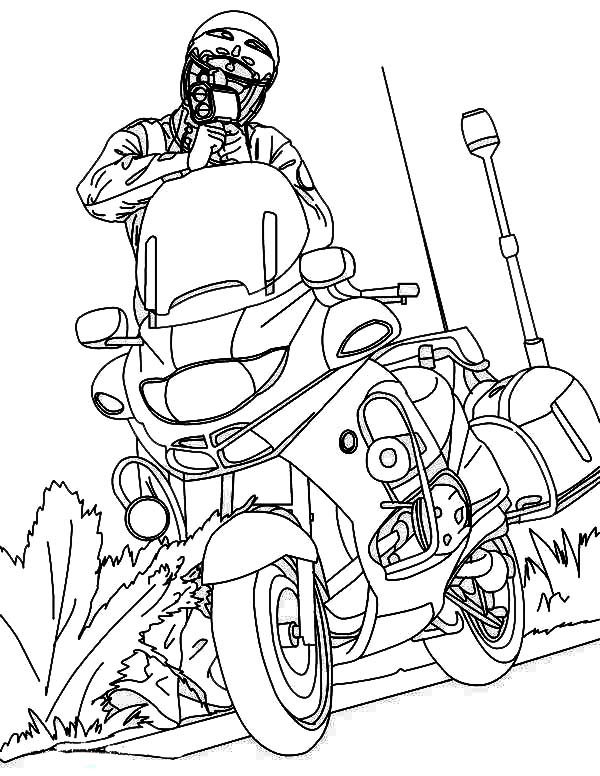 96 Police Motorcycle Coloring Page Printable 24