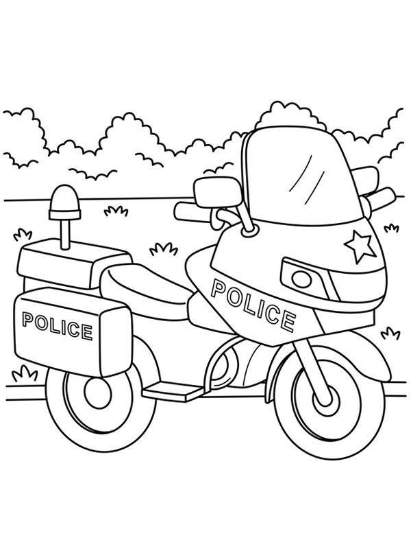 96 Police Motorcycle Coloring Page Printable 26