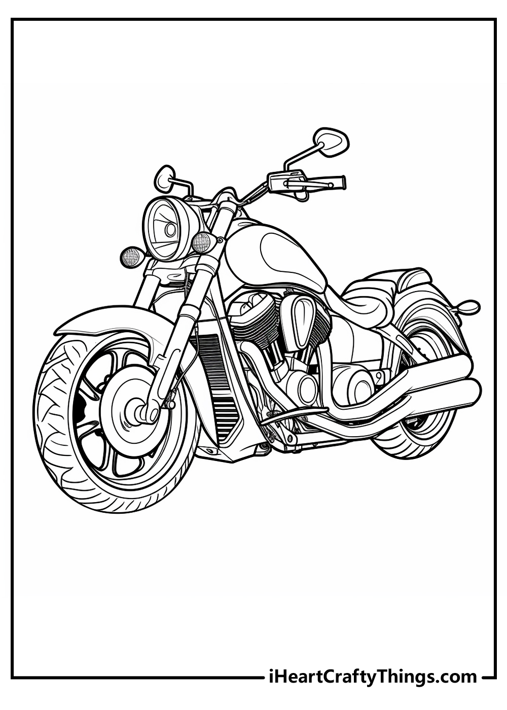 96 Police Motorcycle Coloring Page Printable 3