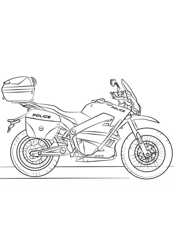 96 Police Motorcycle Coloring Page Printable 30