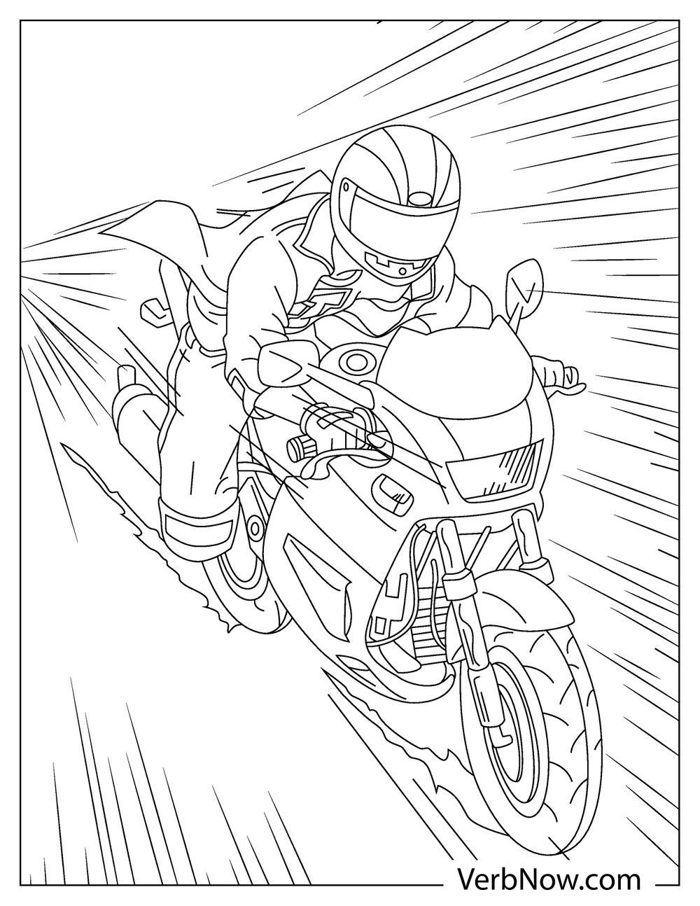 96 Police Motorcycle Coloring Page Printable 35