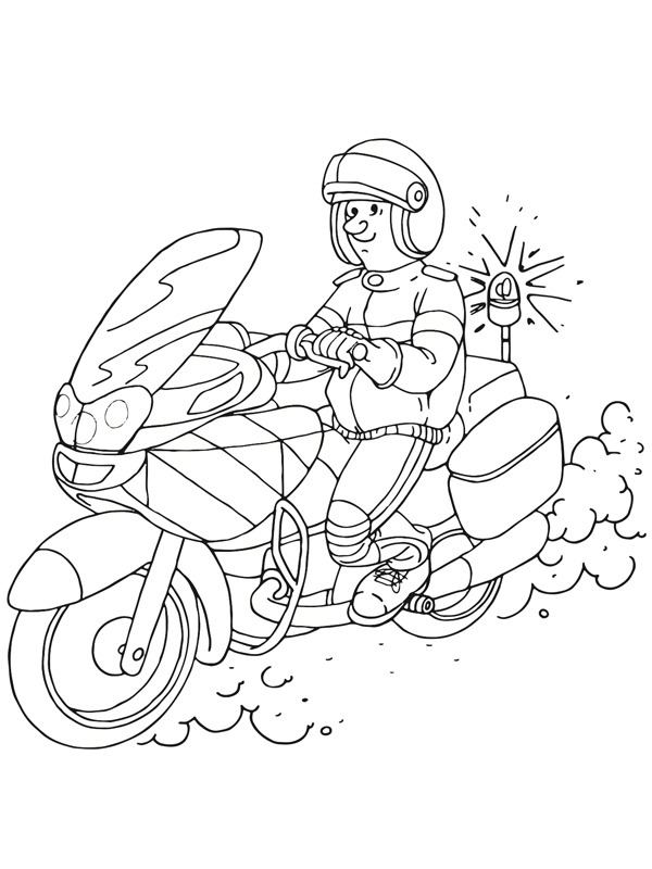 96 Police Motorcycle Coloring Page Printable 36