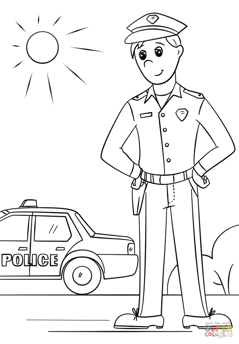 96 Police Motorcycle Coloring Page Printable 43