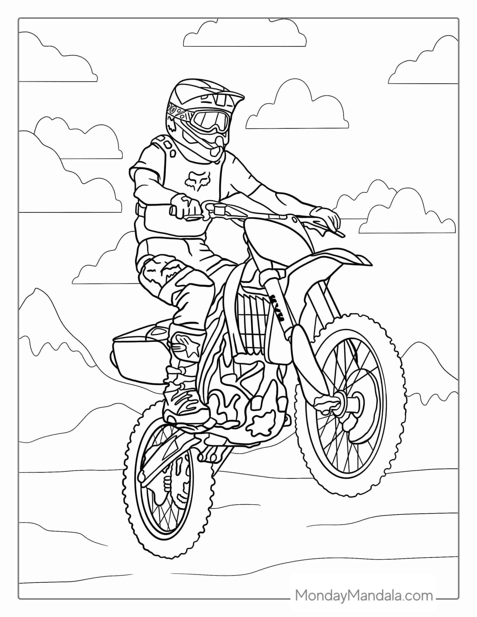 96 Police Motorcycle Coloring Page Printable 44