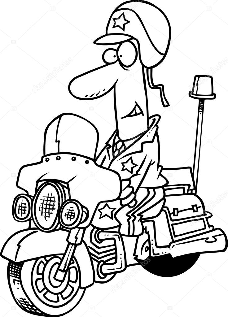 96 Police Motorcycle Coloring Page Printable 50