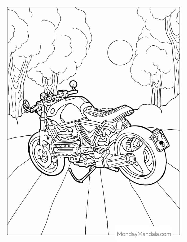 96 Police Motorcycle Coloring Page Printable 52