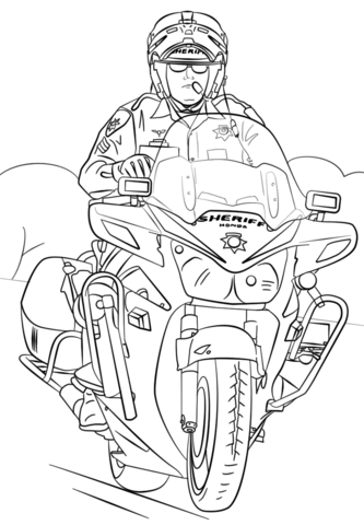 96 Police Motorcycle Coloring Page Printable 55