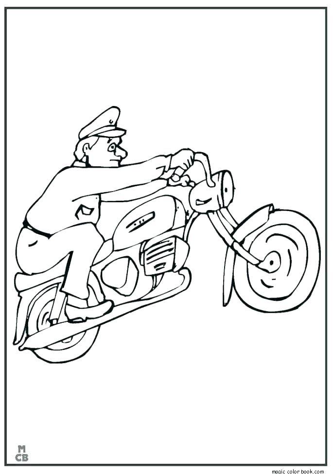 96 Police Motorcycle Coloring Page Printable 73