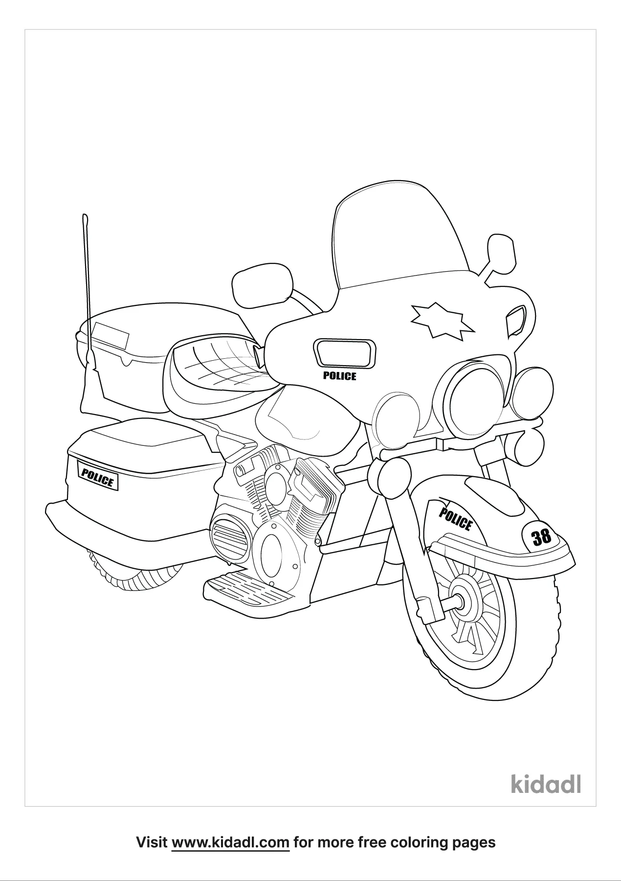 96 Police Motorcycle Coloring Page Printable 74