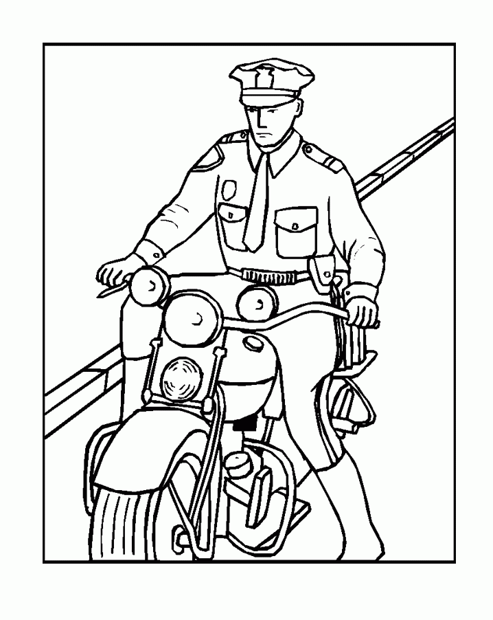 96 Police Motorcycle Coloring Page Printable 84