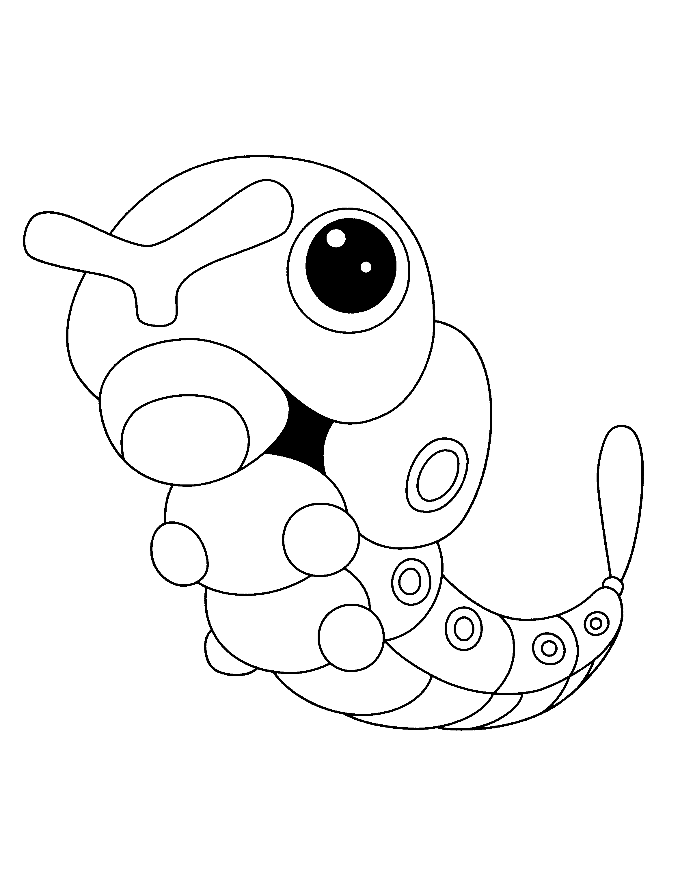 97 Caterpie Coloring Page Printable 1