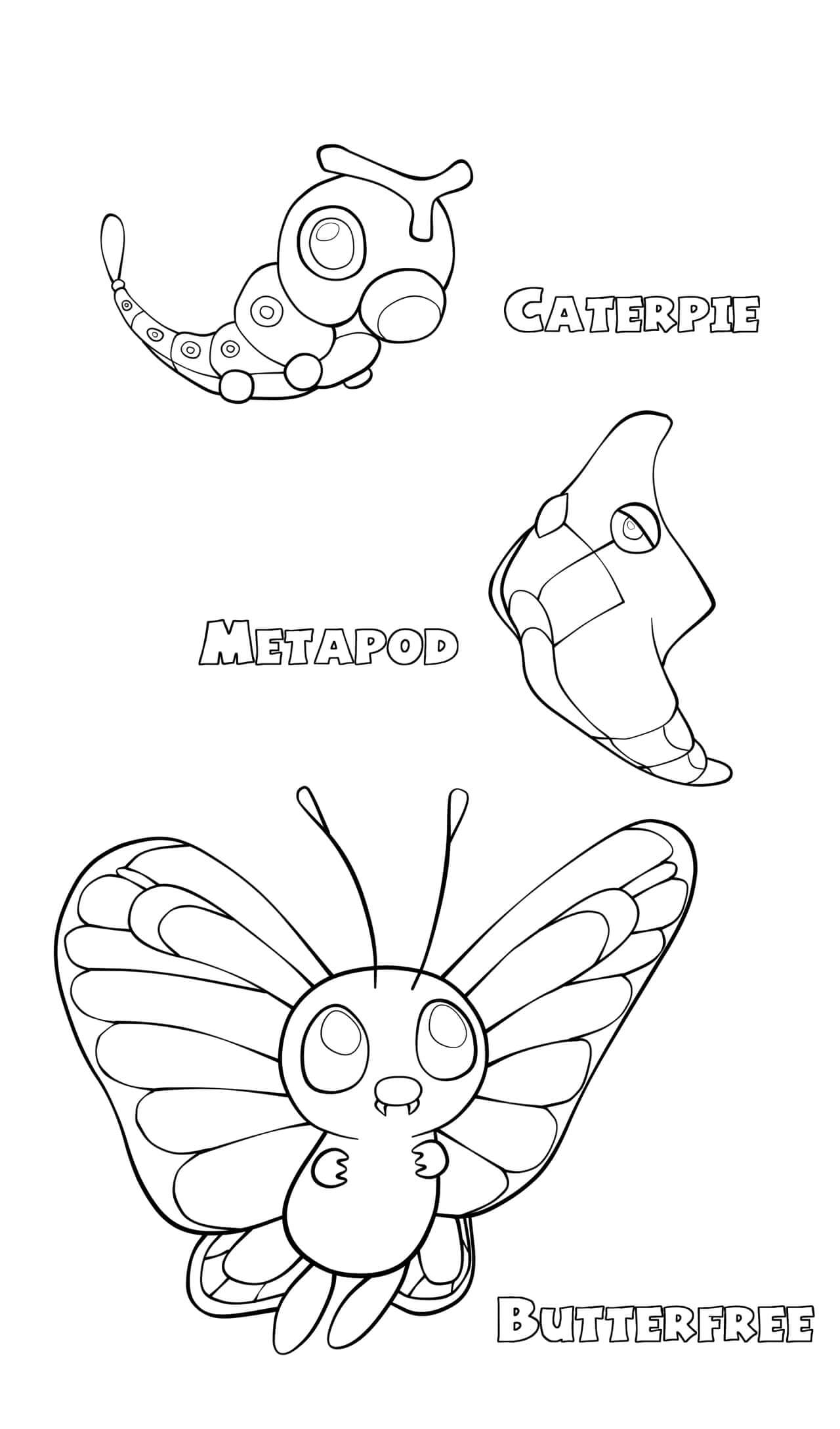 97 Caterpie Coloring Page Printable 2