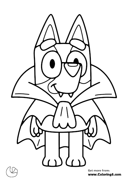 31 Bluey Halloween Coloring Pages 1