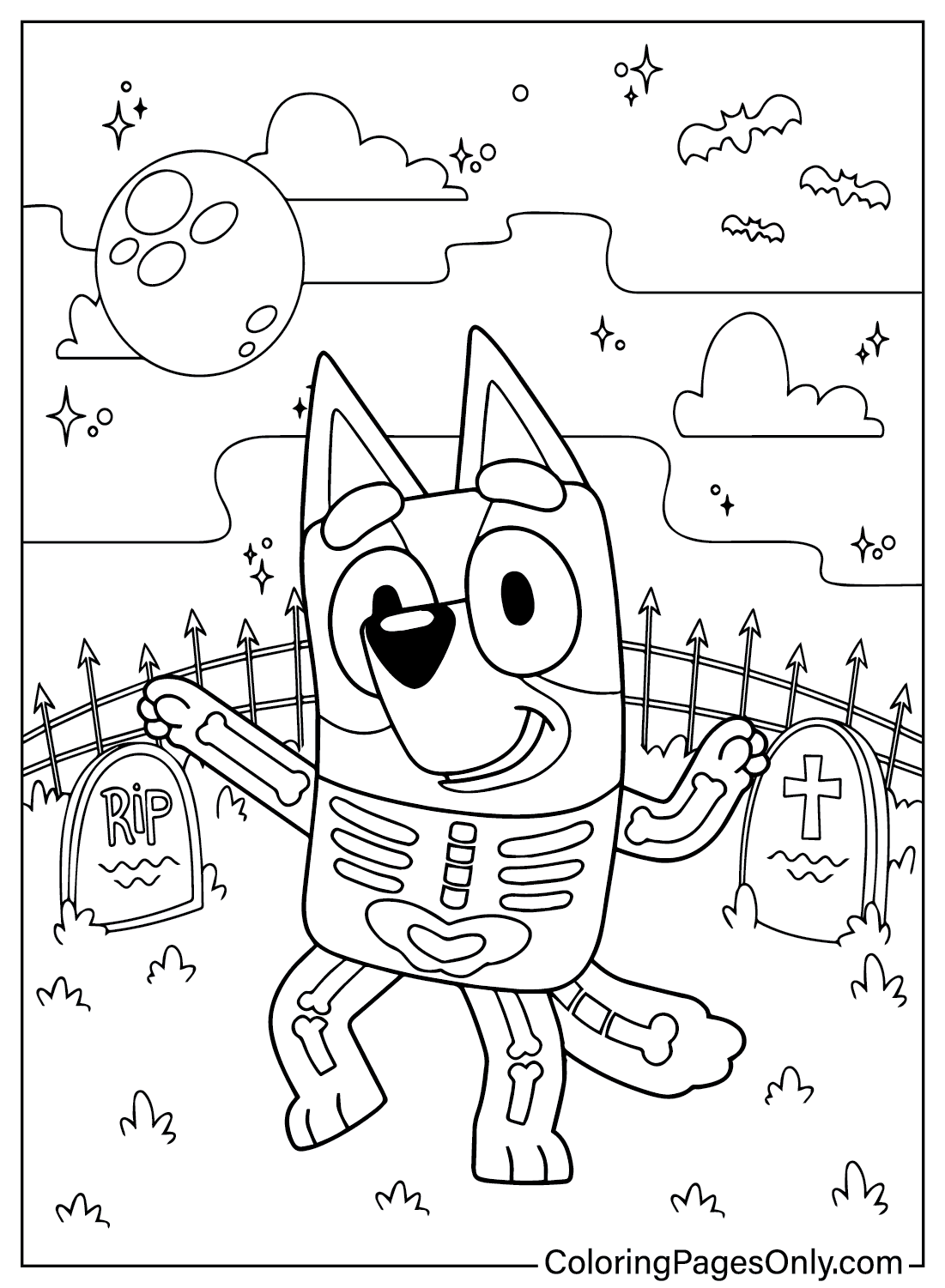 31 Bluey Halloween Coloring Pages 25