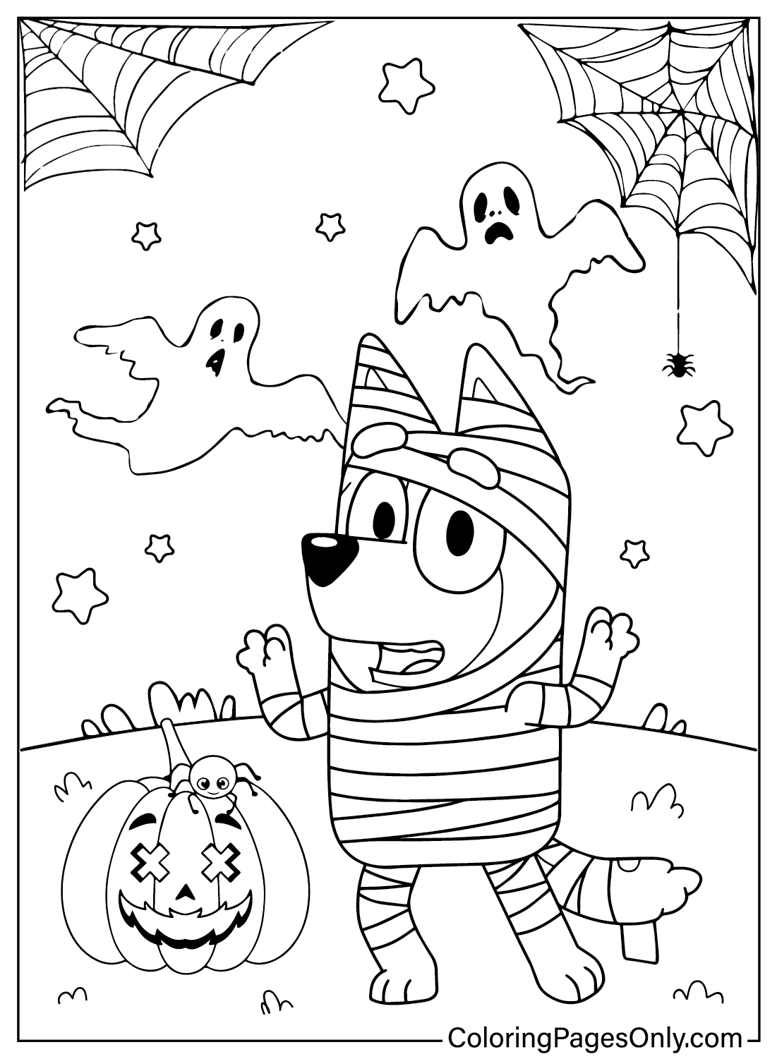 31 Bluey Halloween Coloring Pages 26