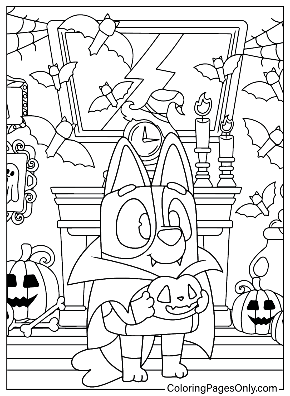 31 Bluey Halloween Coloring Pages 27