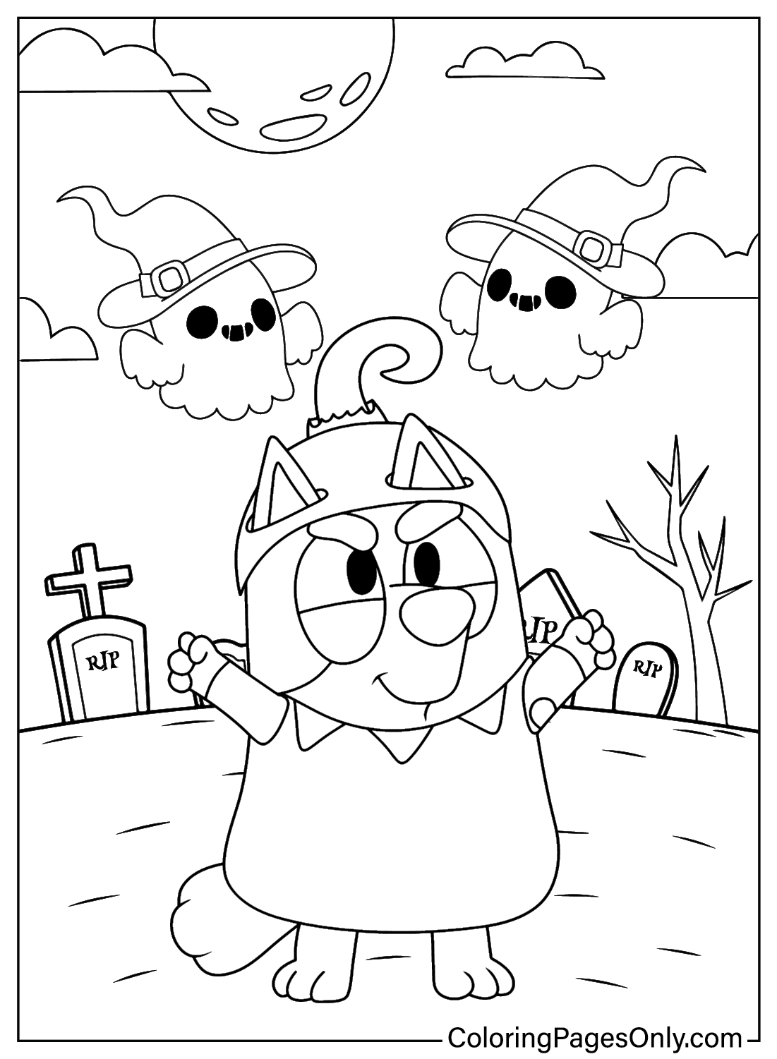 31 Bluey Halloween Coloring Pages 3