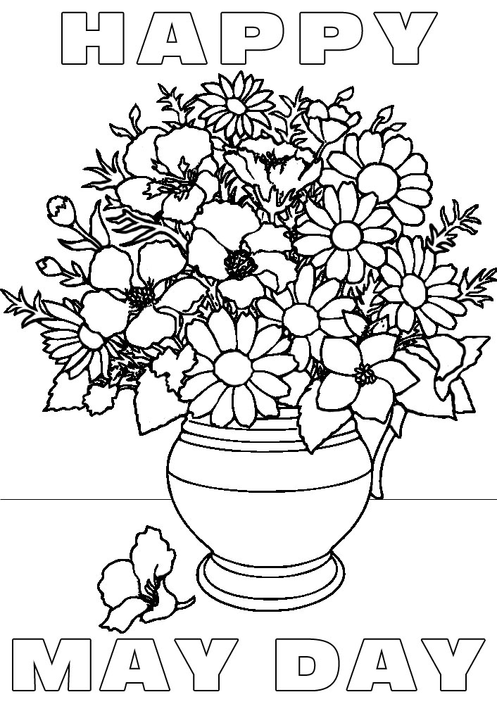 31 May Day Basket Coloring Pages Fun Printable 1