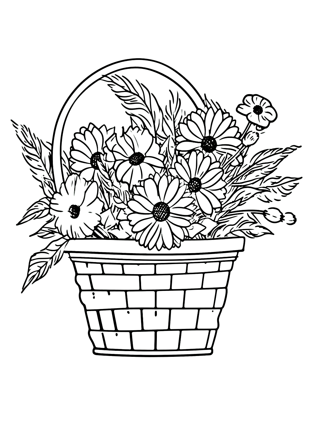 31 May Day Basket Coloring Pages Fun Printable 4