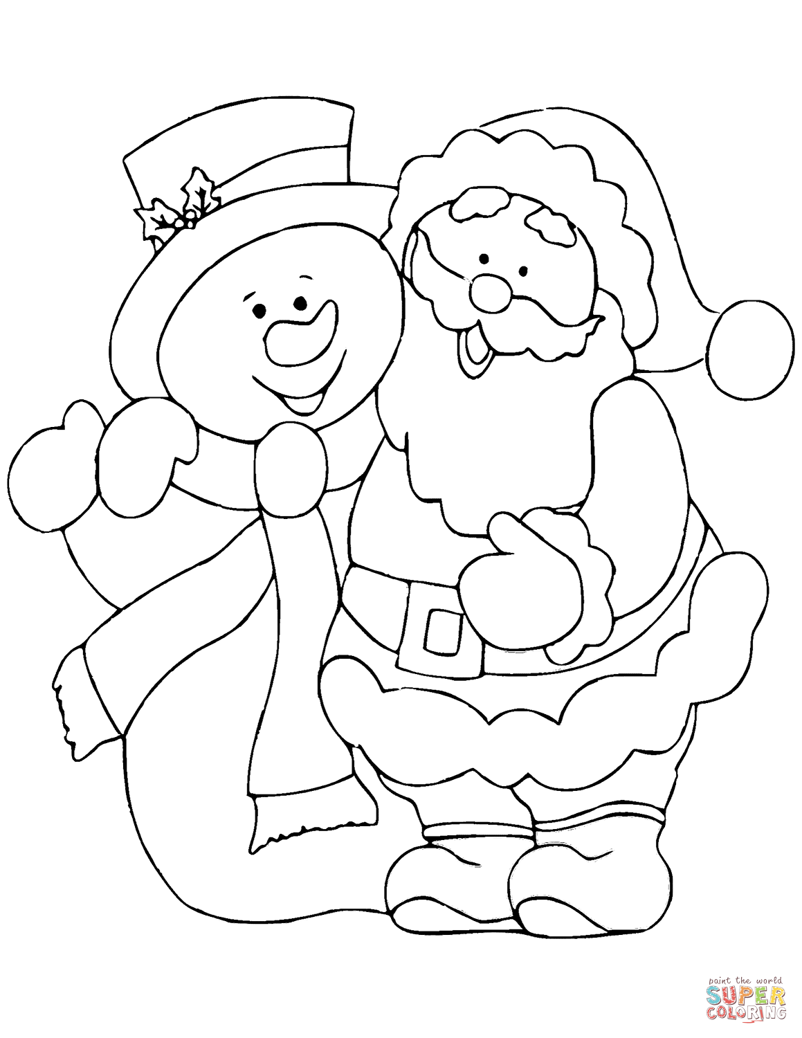 31 Santa and Snowman Coloring Pages Printable 1