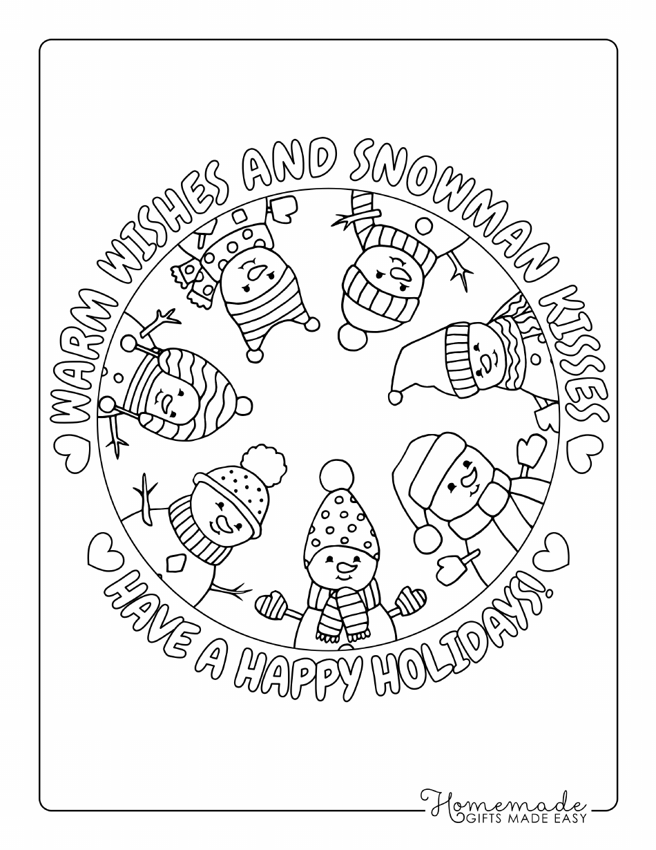 31 Santa and Snowman Coloring Pages Printable 12