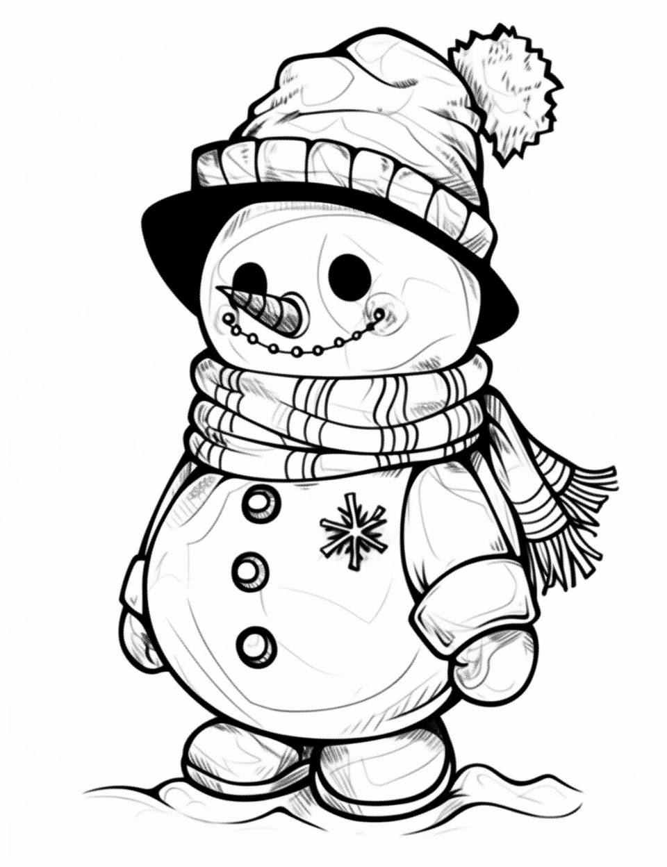 31 Santa and Snowman Coloring Pages Printable 16