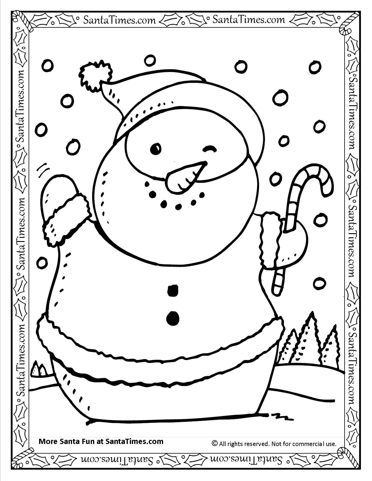 31 Santa and Snowman Coloring Pages Printable 2