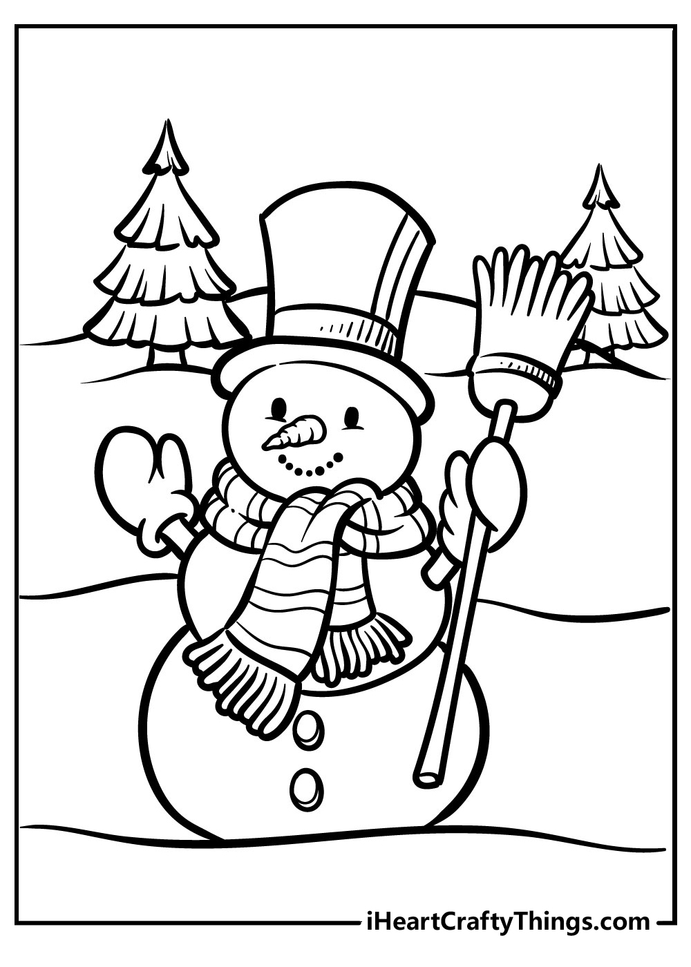 31 Santa and Snowman Coloring Pages Printable 20