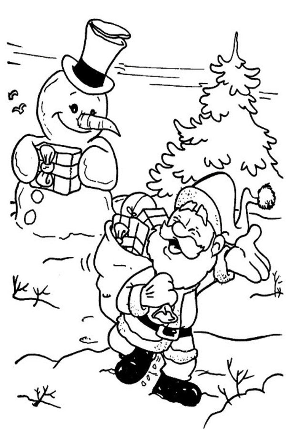 31 Santa and Snowman Coloring Pages Printable 24