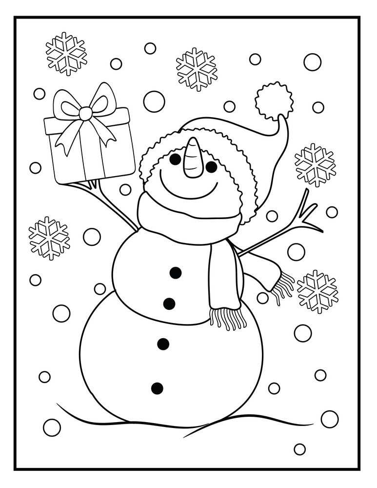 31 Santa and Snowman Coloring Pages Printable 26