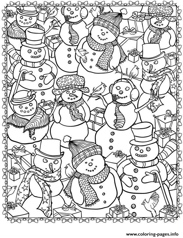 31 Santa and Snowman Coloring Pages Printable 27