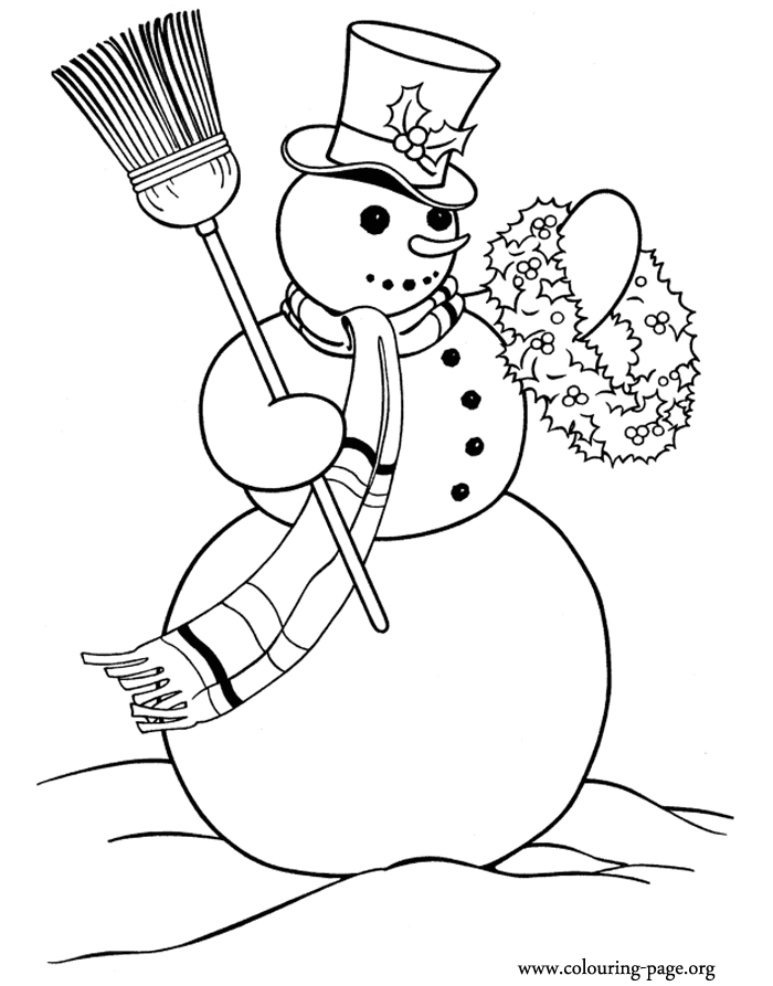 31 Santa and Snowman Coloring Pages Printable 29