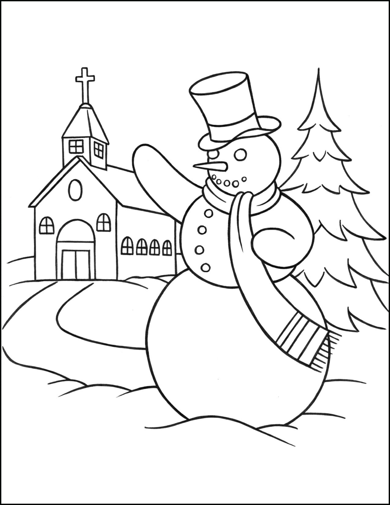 31 Santa and Snowman Coloring Pages Printable 30