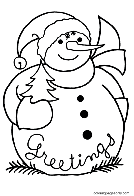 31 Santa and Snowman Coloring Pages Printable 33