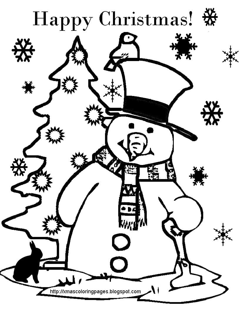 31 Santa and Snowman Coloring Pages Printable 5