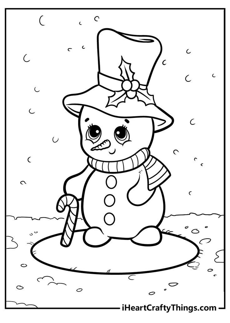 31 Santa and Snowman Coloring Pages Printable 7