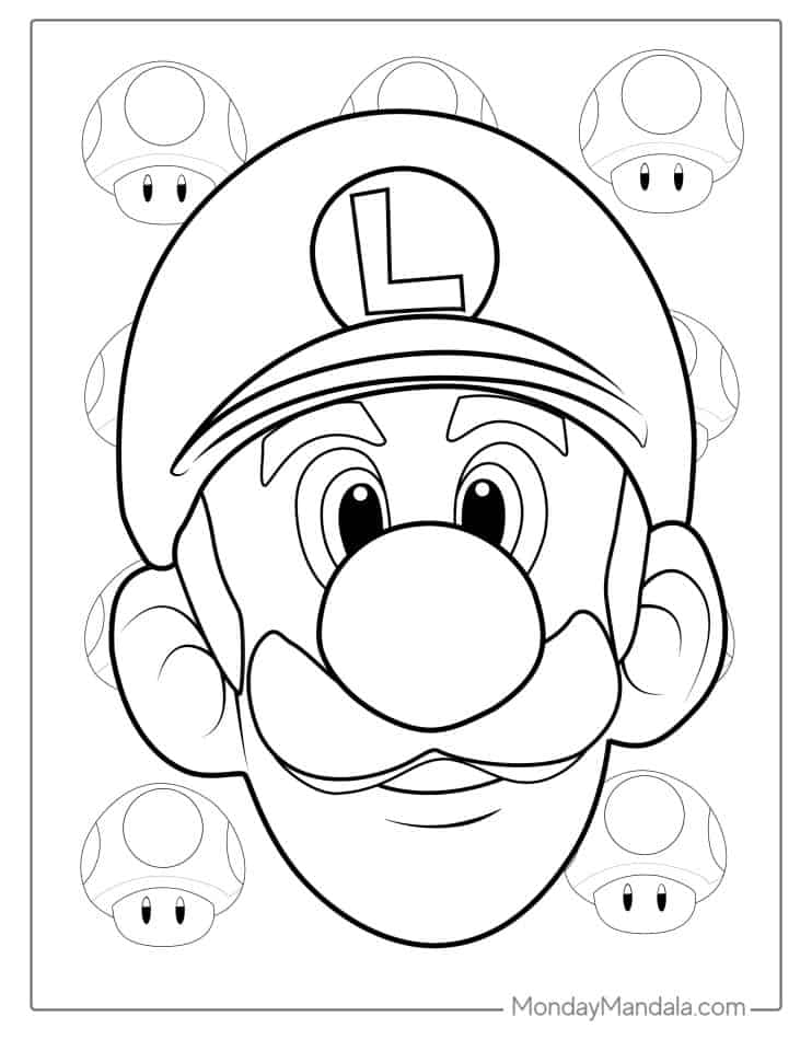 31 Super Luigi Coloring Pages Printable 26