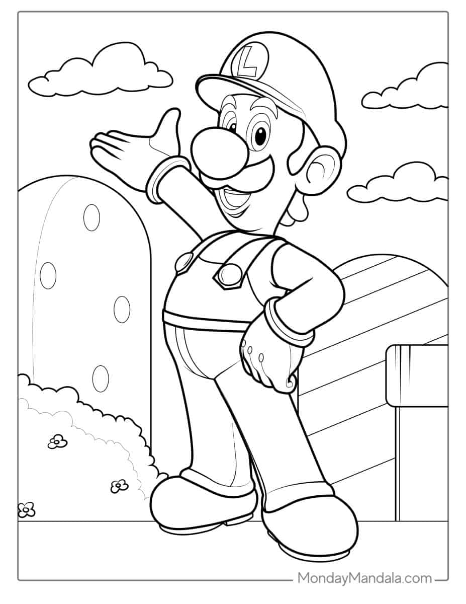 31 Super Luigi Coloring Pages Printable 31