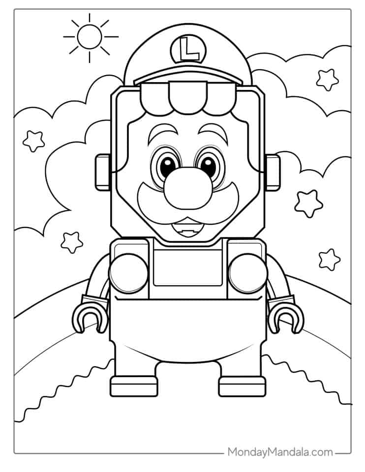 31 Super Luigi Coloring Pages Printable 8