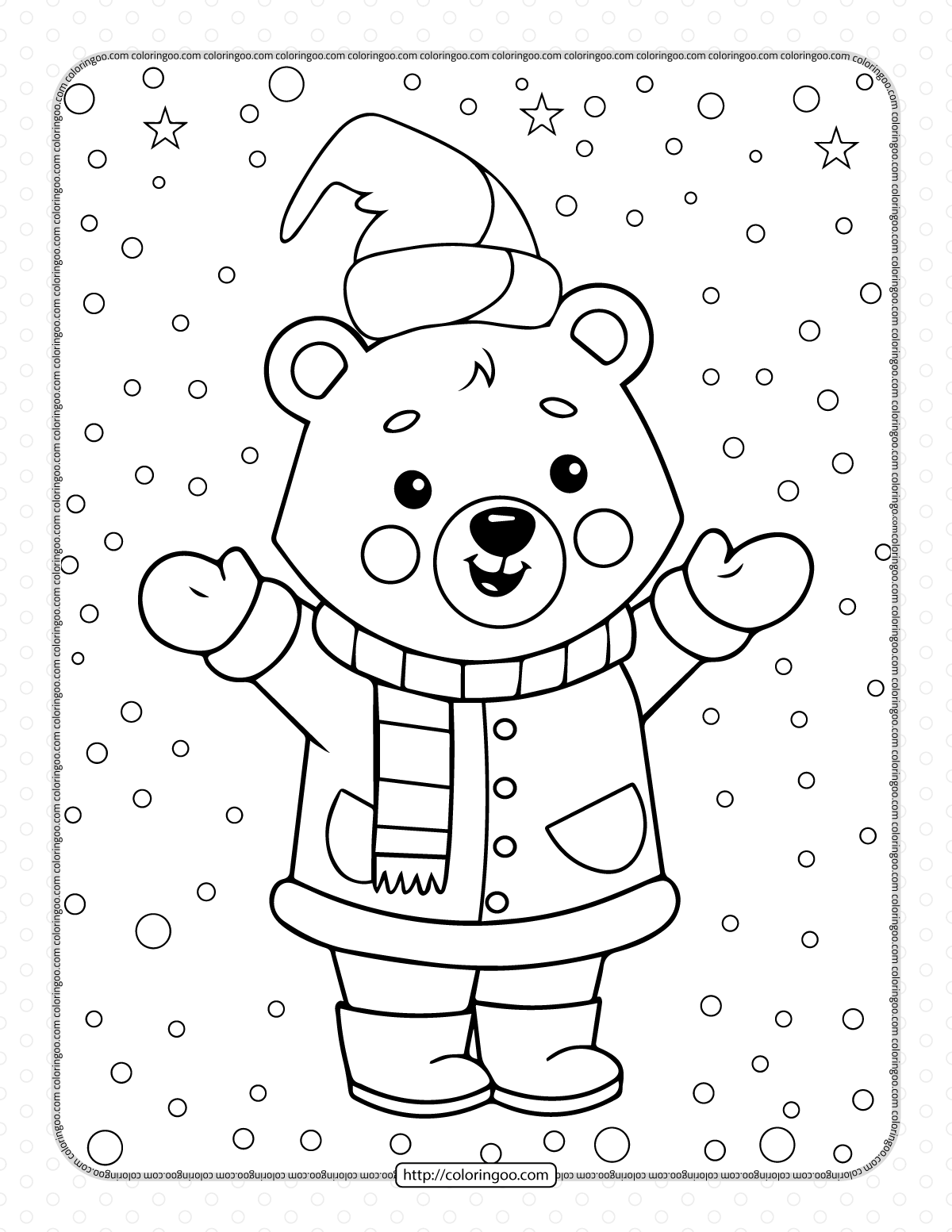 31 Winter Bear Coloring Pages Printable 24