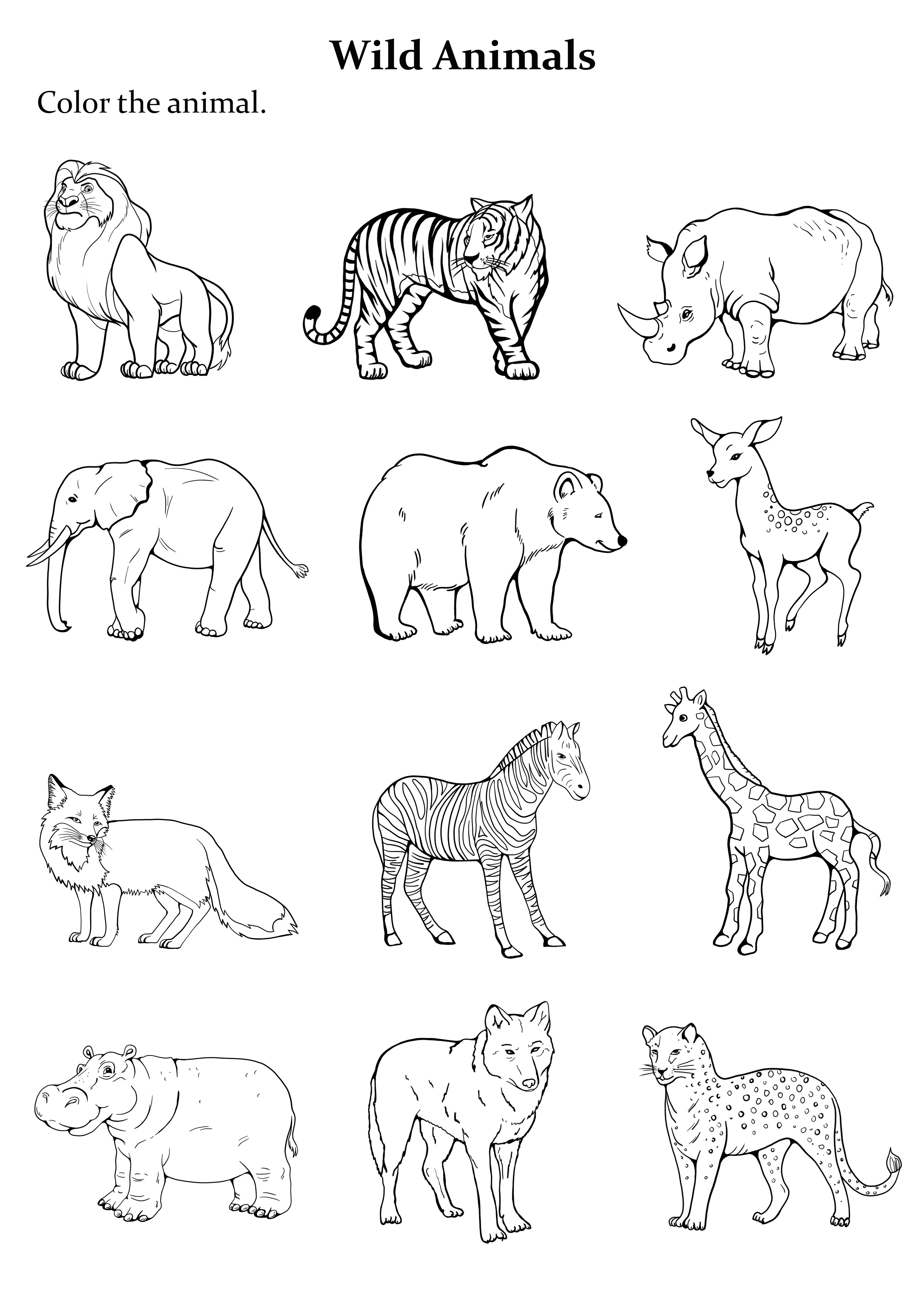 32 Animal Coloring Pages Online Free Printable 34