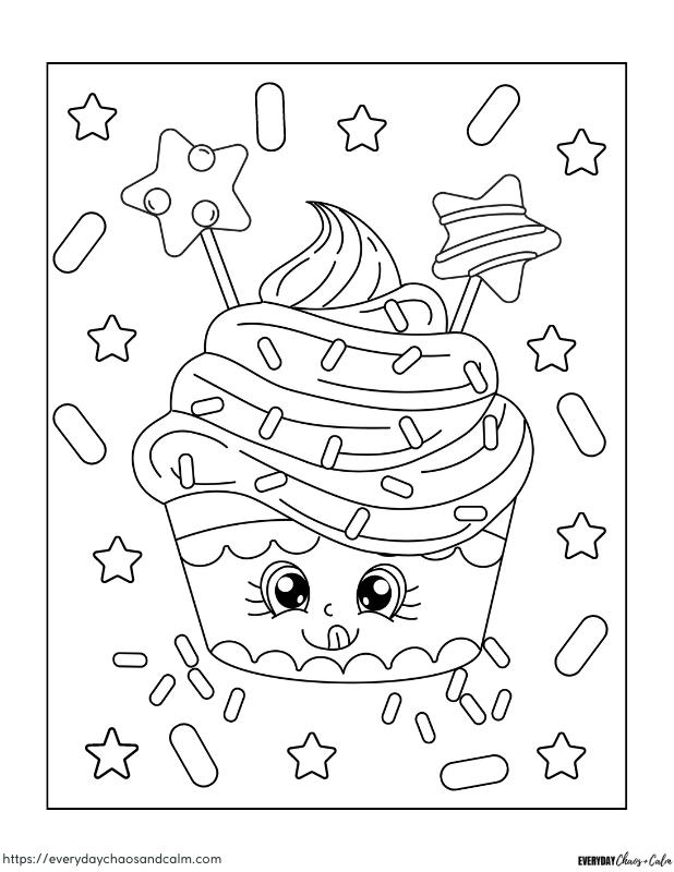 33 Delicious Cupcake Coloring Pages for All Ages Printable 1