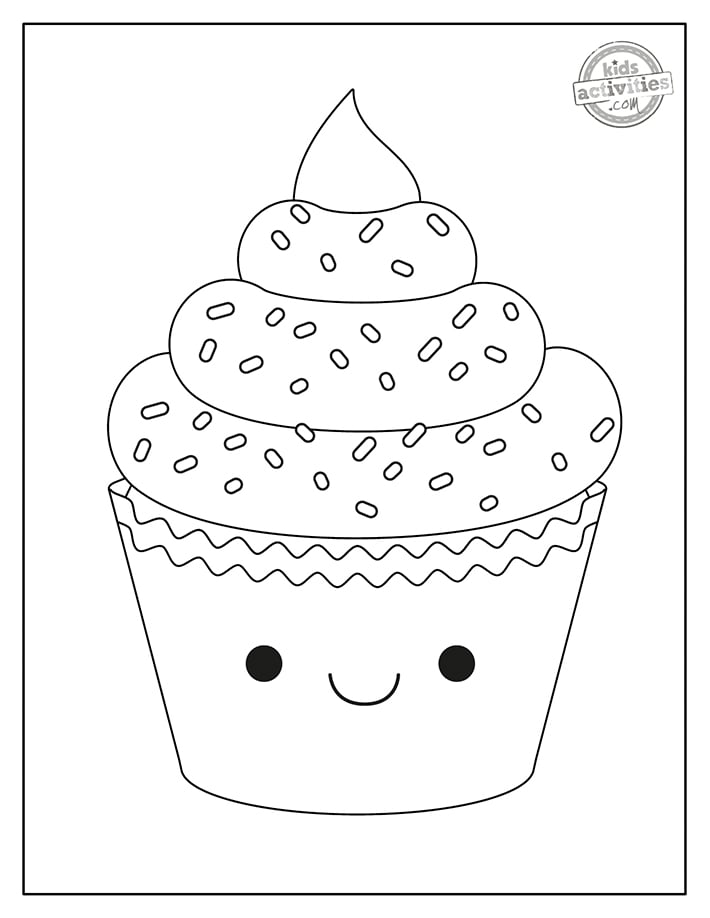 33 Delicious Cupcake Coloring Pages for All Ages Printable 12